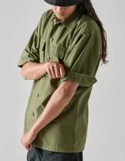 Shirts*Maharishi 4513 Advisor'S Overshirt Olive Og-107F