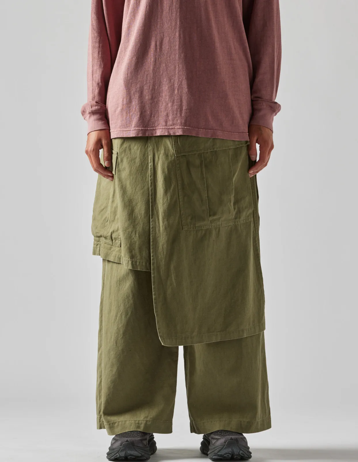 Cargo Pants*Maharishi 4588 Asym Cargo Hakama Pants Olive Og-107F