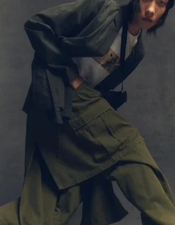 Cargo Pants*Maharishi 4588 Asym Cargo Hakama Pants Olive Og-107F