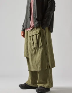 Cargo Pants*Maharishi 4588 Asym Cargo Hakama Pants Olive Og-107F