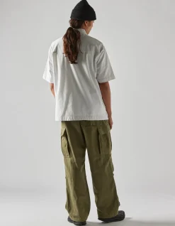 Shirts*Maharishi 4512 Asym Monk Shirt White