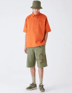 Shirts*Maharishi 4298 Asym Monk Shirt Rust