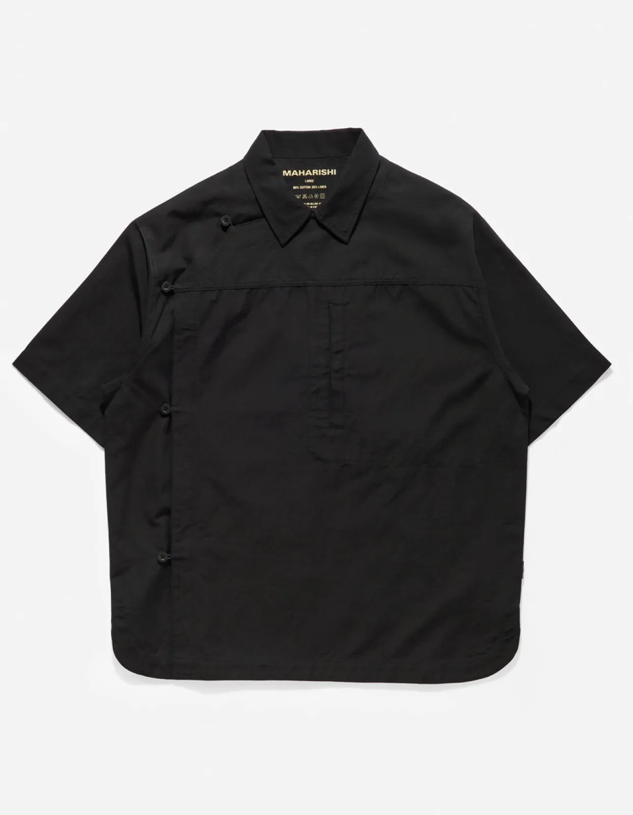 Shirts*Maharishi 4298 Asym Monk Shirt Black