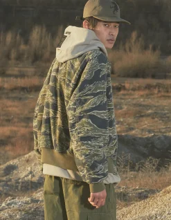 Jackets*Maharishi 4289 Camo Reversible Flight Jacket Mint Gold/Olive