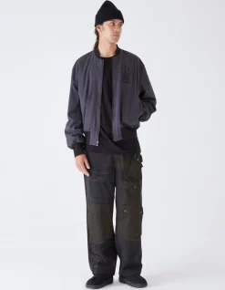 Jackets*Maharishi 4289 Camo Reversible Flight Jacket Subdued Night/Black
