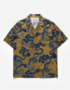 Shirts*Maharishi 4234 Cloud Dragon Camp Collar Shirt Olive