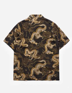 Shirts*Maharishi 4234 Cloud Dragon Camp Collar Shirt Golden Black
