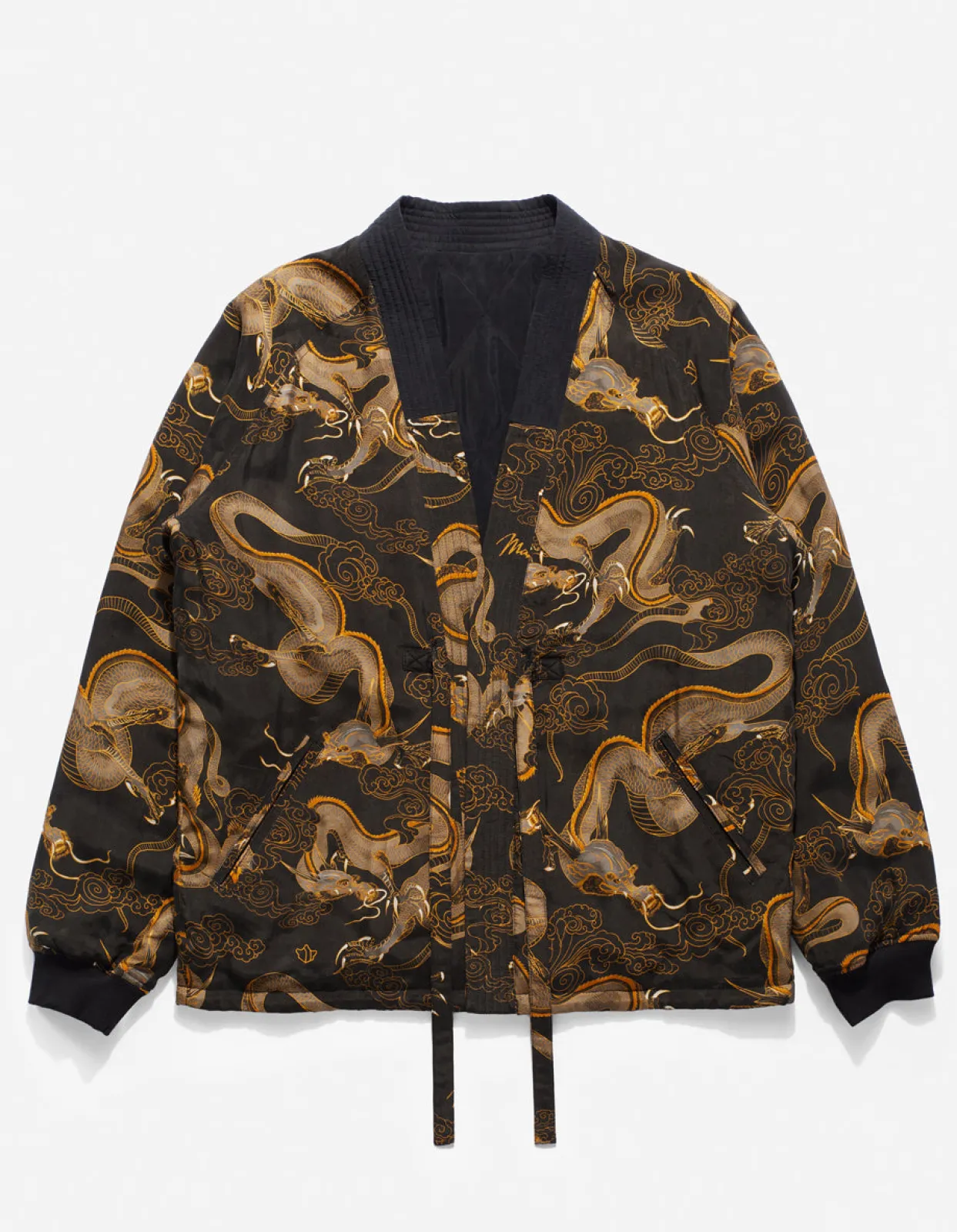 Kimonos*Maharishi 4220 Cloud Dragon Reversible Kimono Golden Black