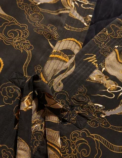 Kimonos*Maharishi 4220 Cloud Dragon Reversible Kimono Golden Black