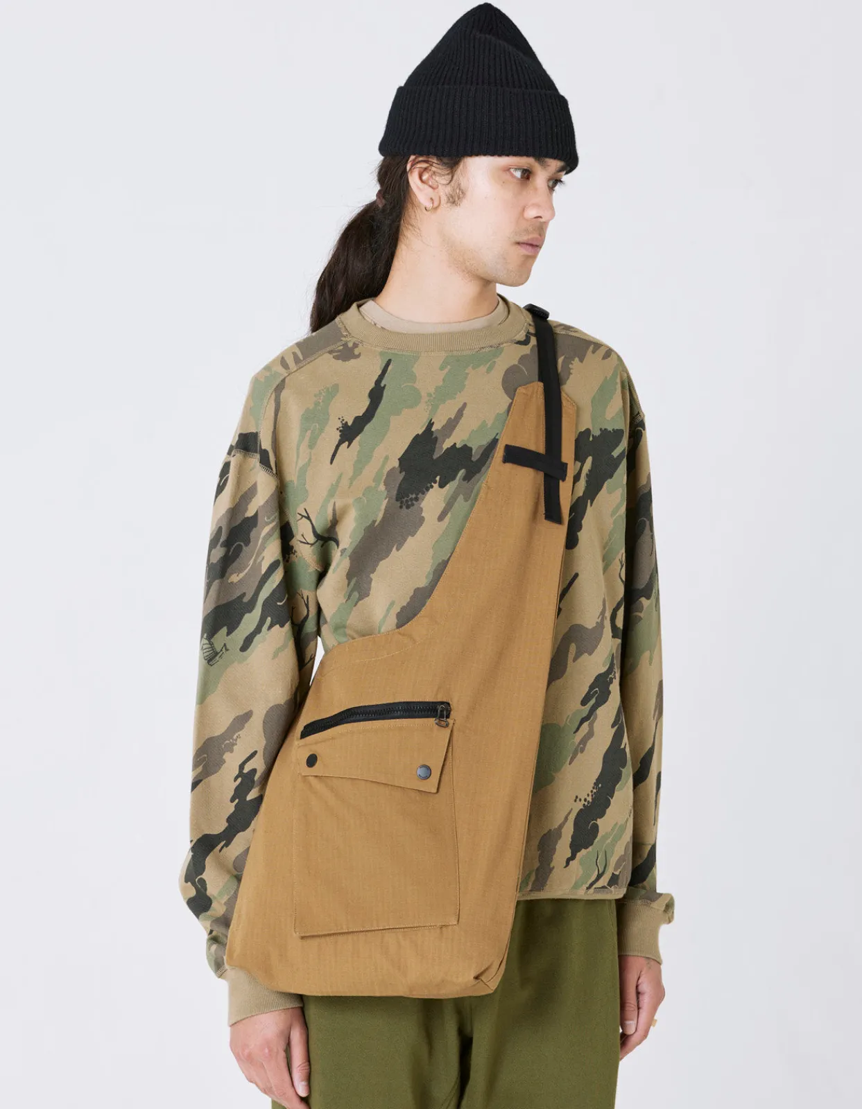 Bags*Maharishi 4272 Cordura® Nyco® Wr Sling Bag Mushroom