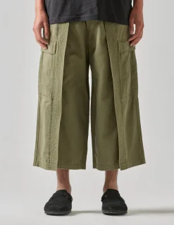 Cargo Pants*Maharishi 4511 Cropped U.S. Hakama Track Pants Olive Og-107F