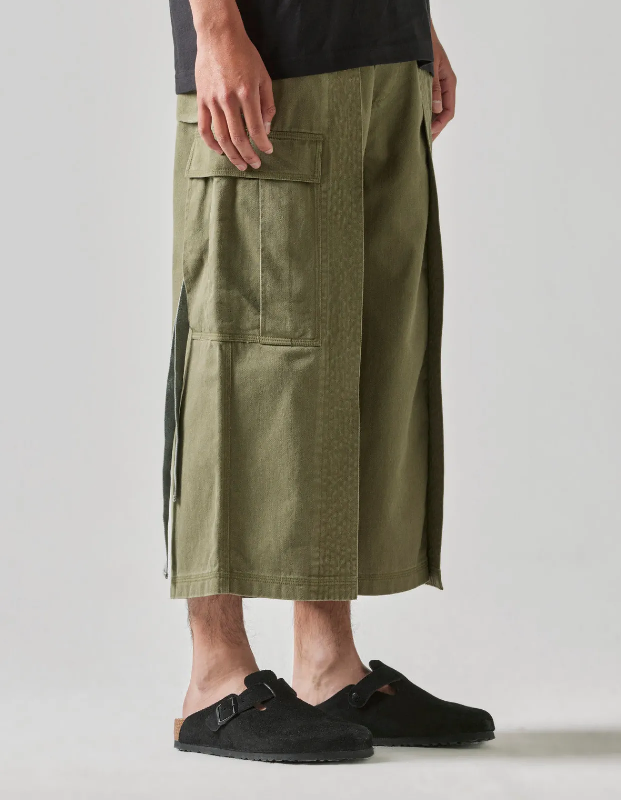Cargo Pants*Maharishi 4511 Cropped U.S. Hakama Track Pants Olive Og-107F