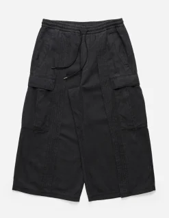 Cargo Pants*Maharishi 4511 Cropped U.S. Hakama Track Pants Black