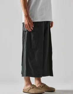 Cargo Pants*Maharishi 4511 Cropped U.S. Hakama Track Pants Black