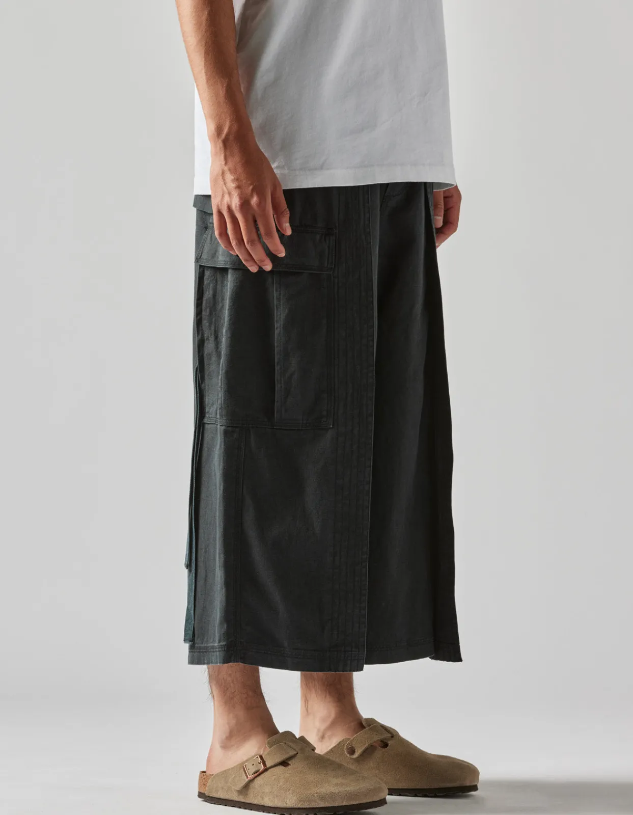 Cargo Pants*Maharishi 4511 Cropped U.S. Hakama Track Pants Black
