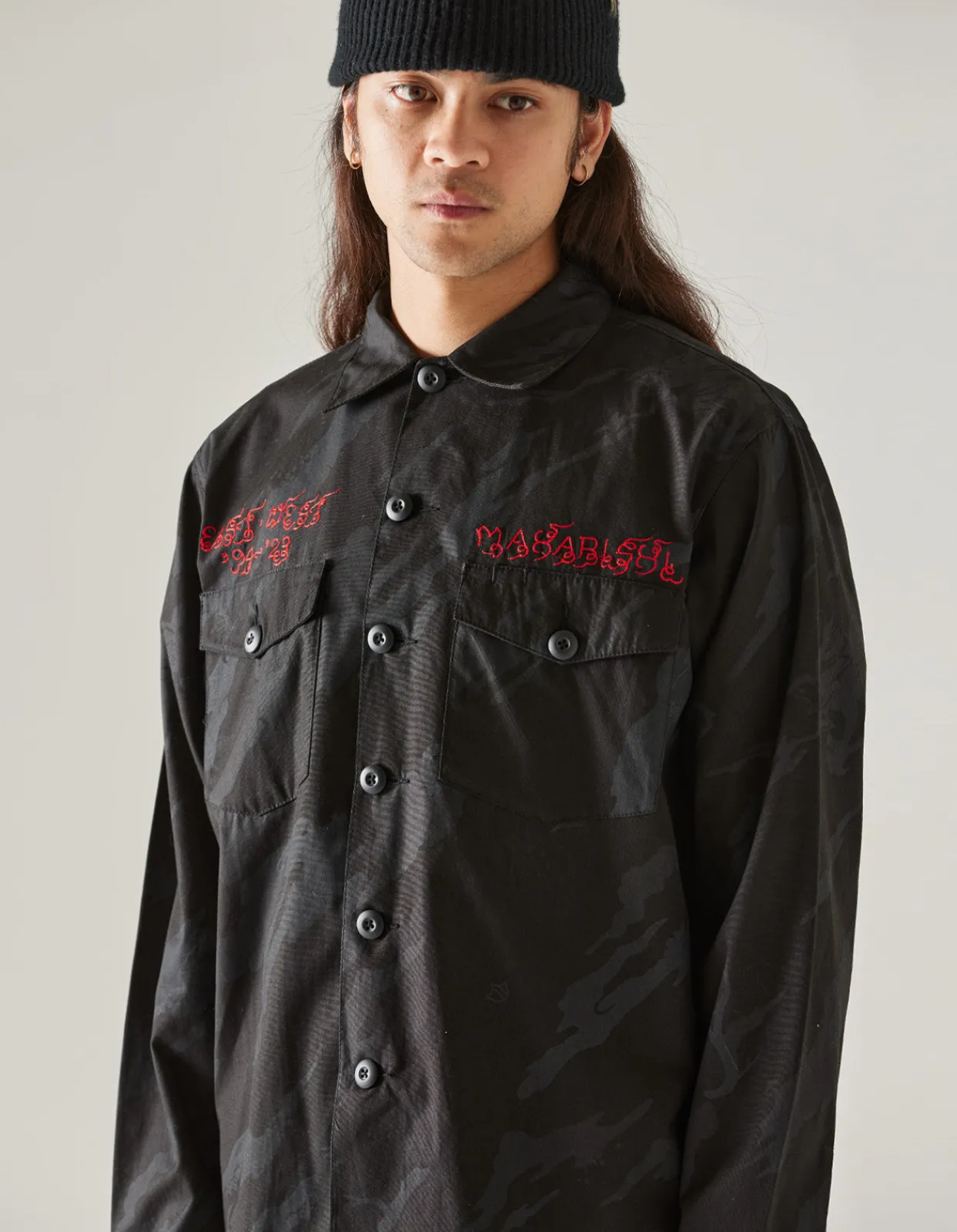 Shirts*Maharishi 4308 Dpm:Bonsai Forest Cloud Dragon Utility Shirt Subdued Night