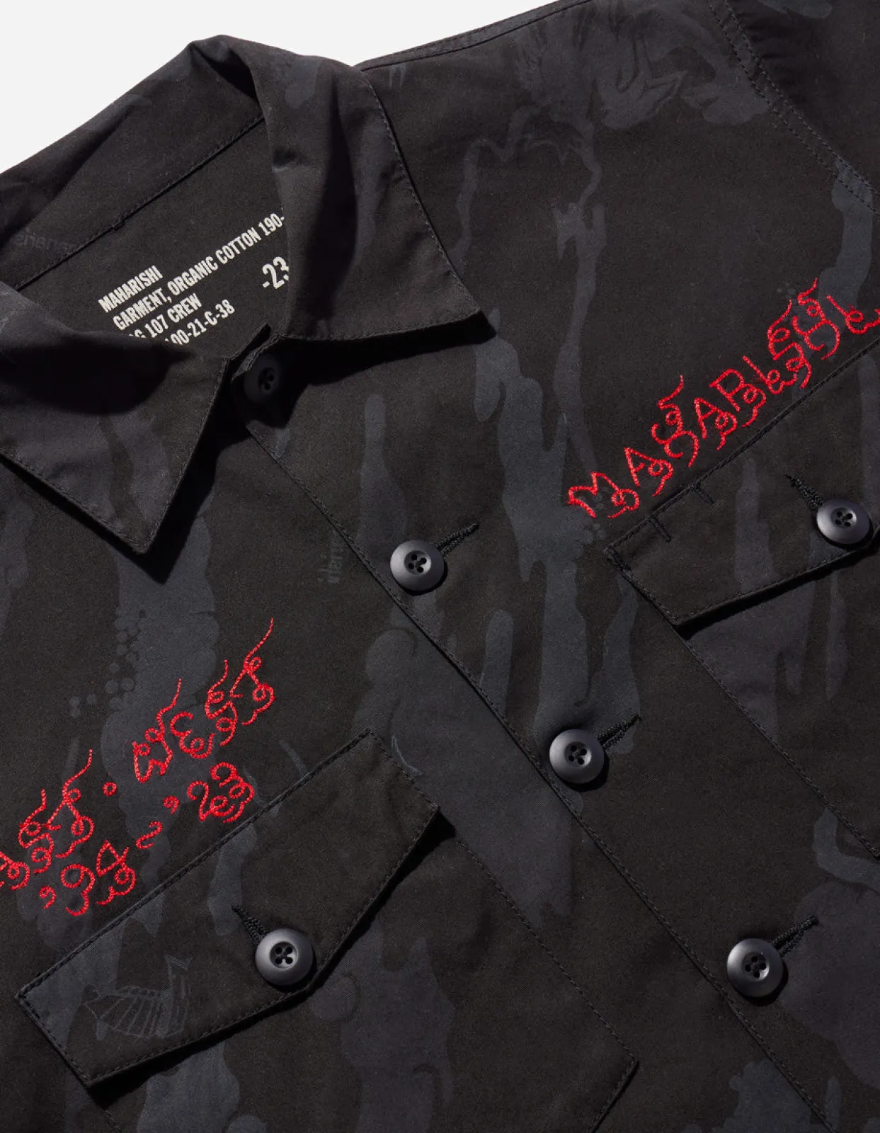 Shirts*Maharishi 4308 Dpm:Bonsai Forest Cloud Dragon Utility Shirt Subdued Night