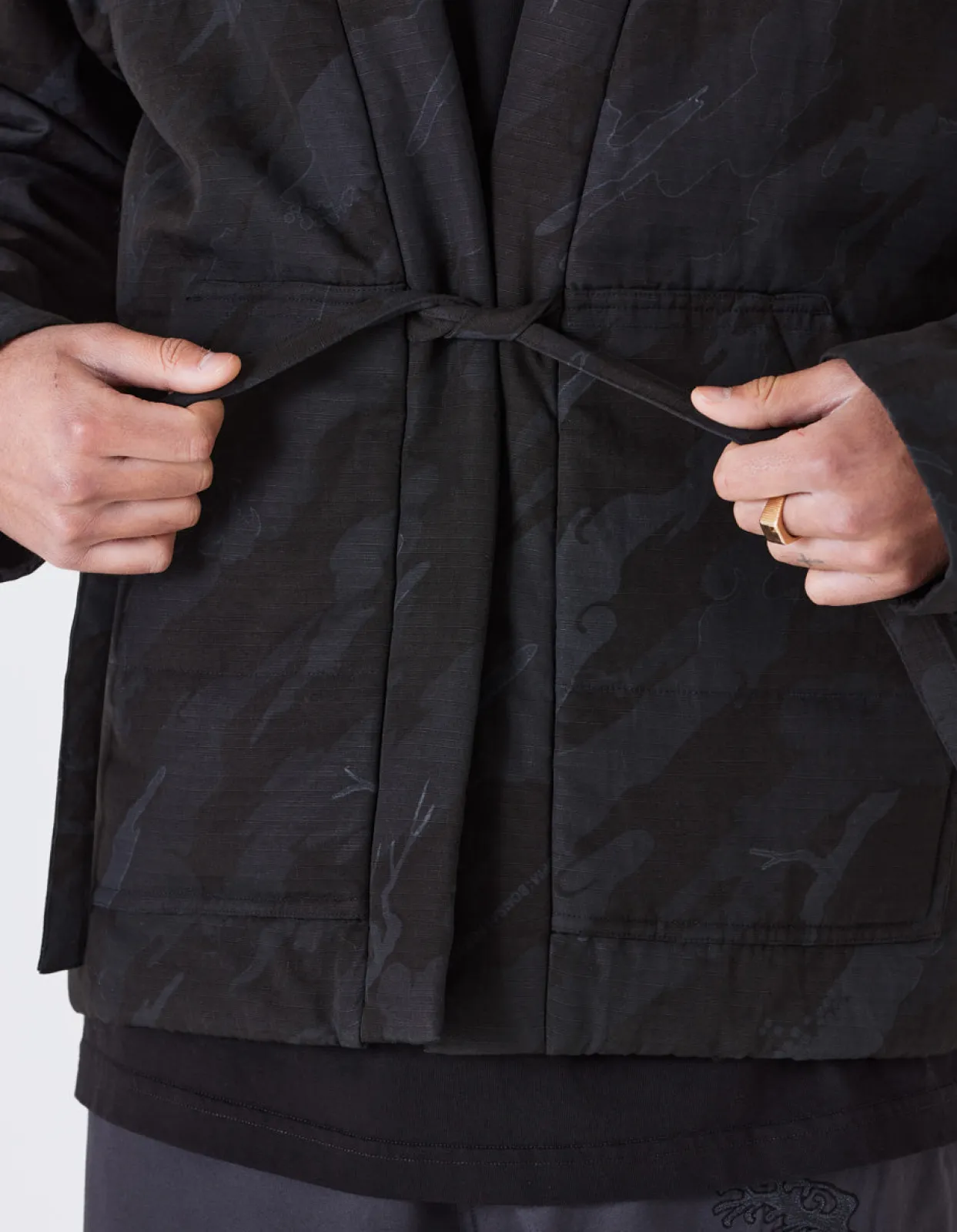Kimonos*Maharishi 4257 Dpm:Bonsai Forest Cordura® Wr Padded Hanten Subdued Night