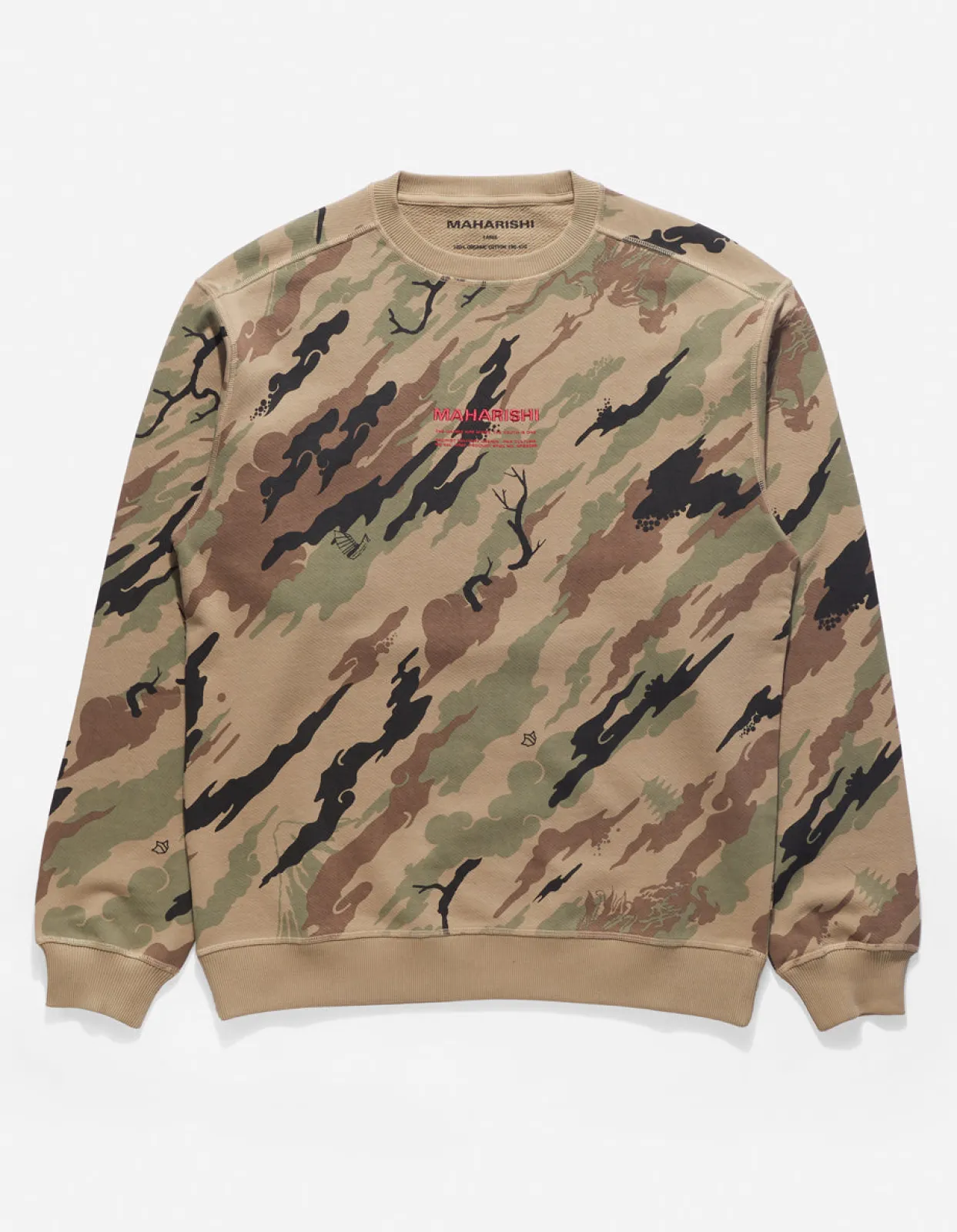 Crew Sweats*Maharishi 4598 Dpm:Bonsai Forest Miltype Embroidered Crew Sweat Woodland