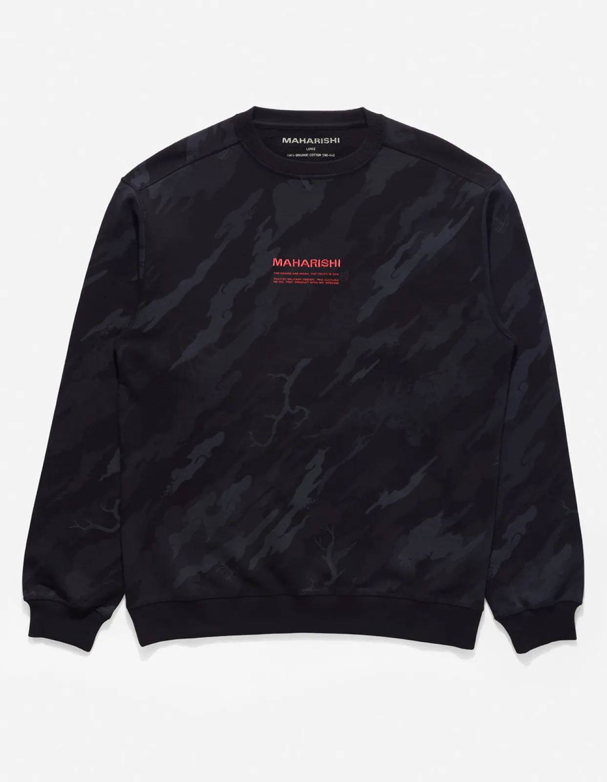 Crew Sweats*Maharishi 4598 Dpm:Bonsai Forest Miltype Embroidered Crew Sweat Subdued Night