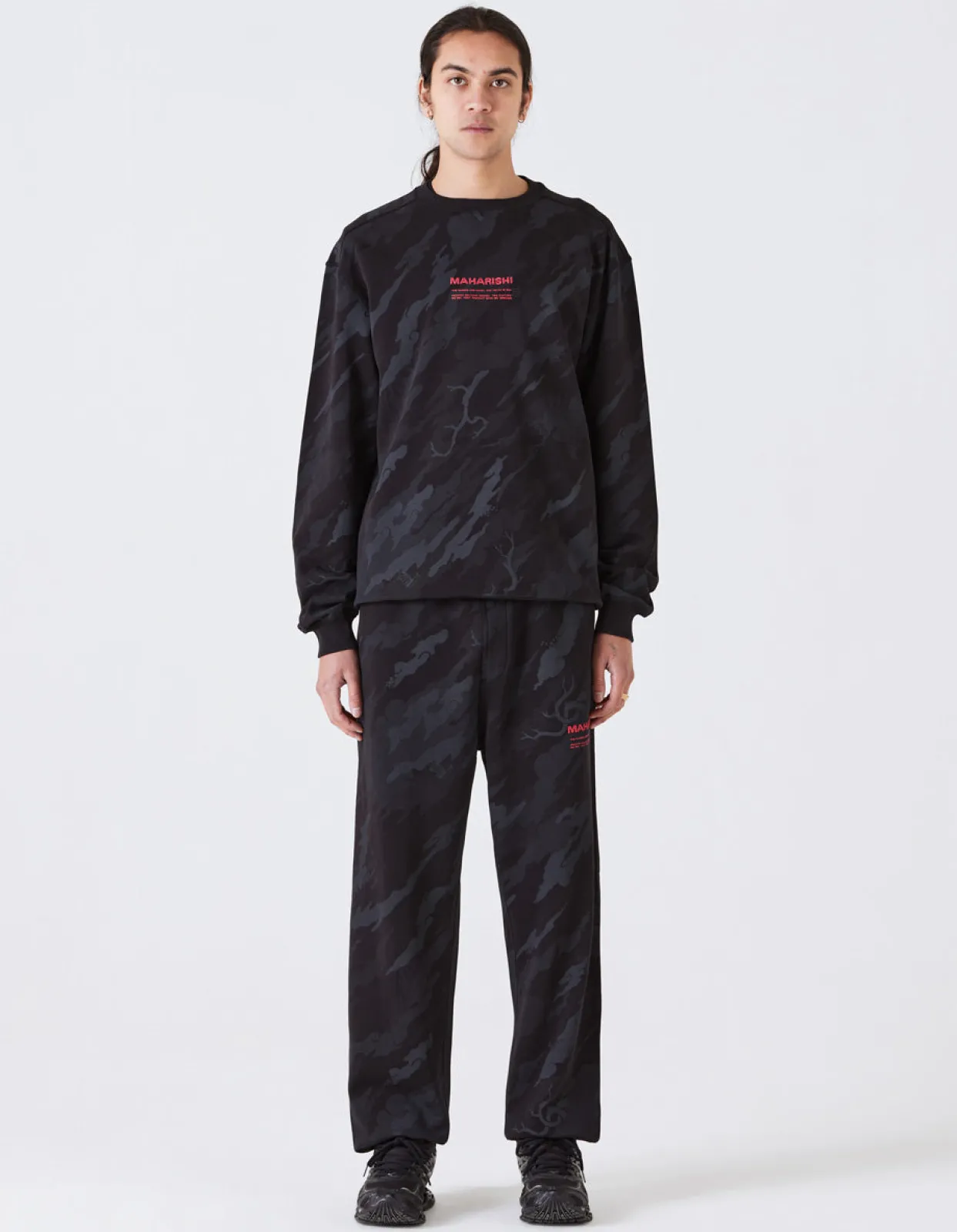 Crew Sweats*Maharishi 4598 Dpm:Bonsai Forest Miltype Embroidered Crew Sweat Subdued Night