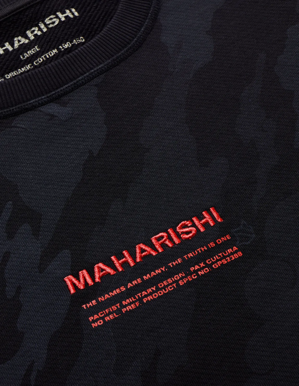 Crew Sweats*Maharishi 4598 Dpm:Bonsai Forest Miltype Embroidered Crew Sweat Subdued Night