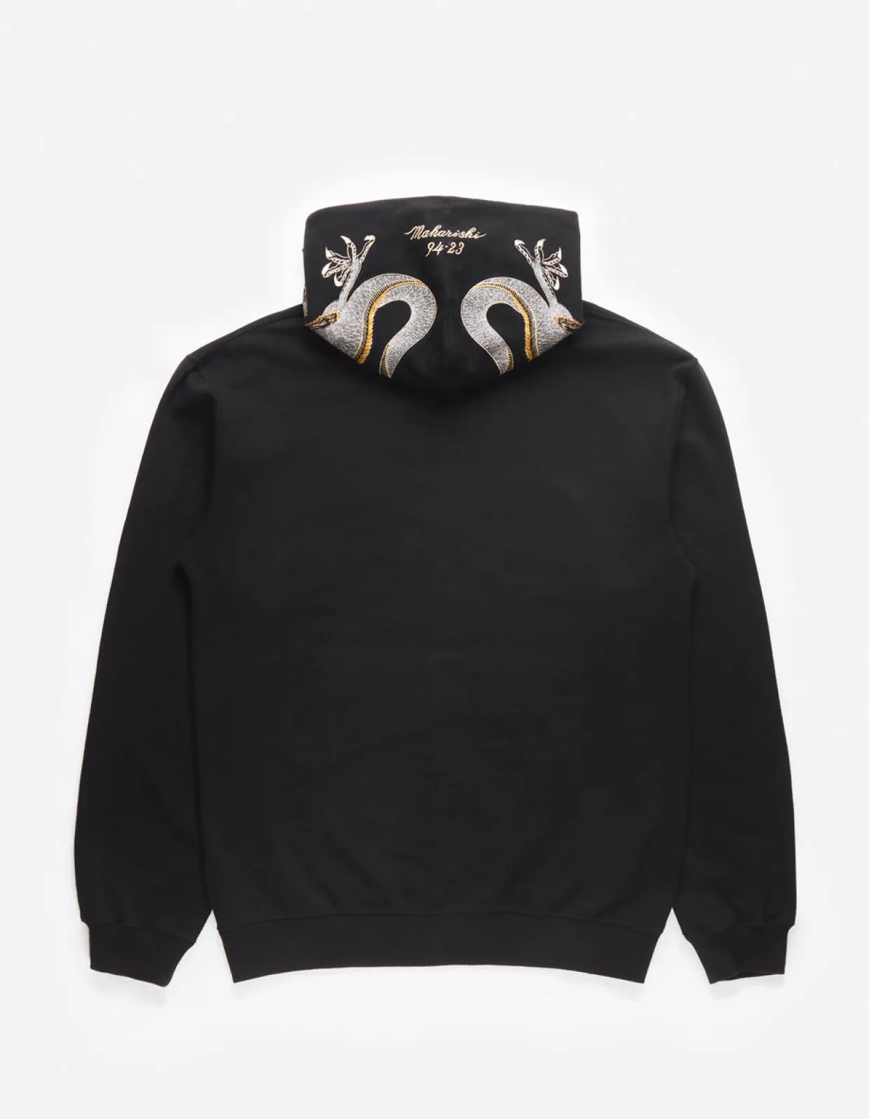 Hooded Sweats*Maharishi 4212 Dragon Embroidered Hooded Sweat Golden Black