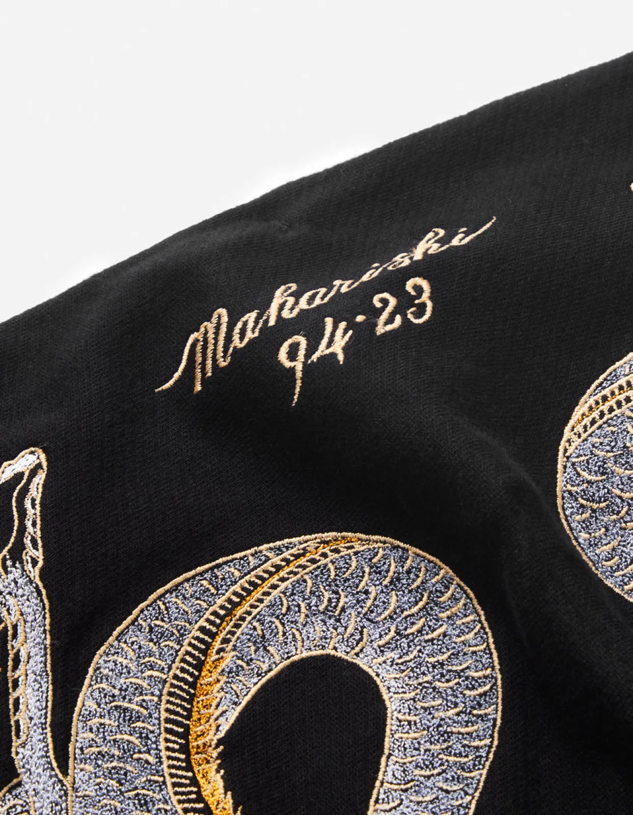 Hooded Sweats*Maharishi 4212 Dragon Embroidered Hooded Sweat Golden Black