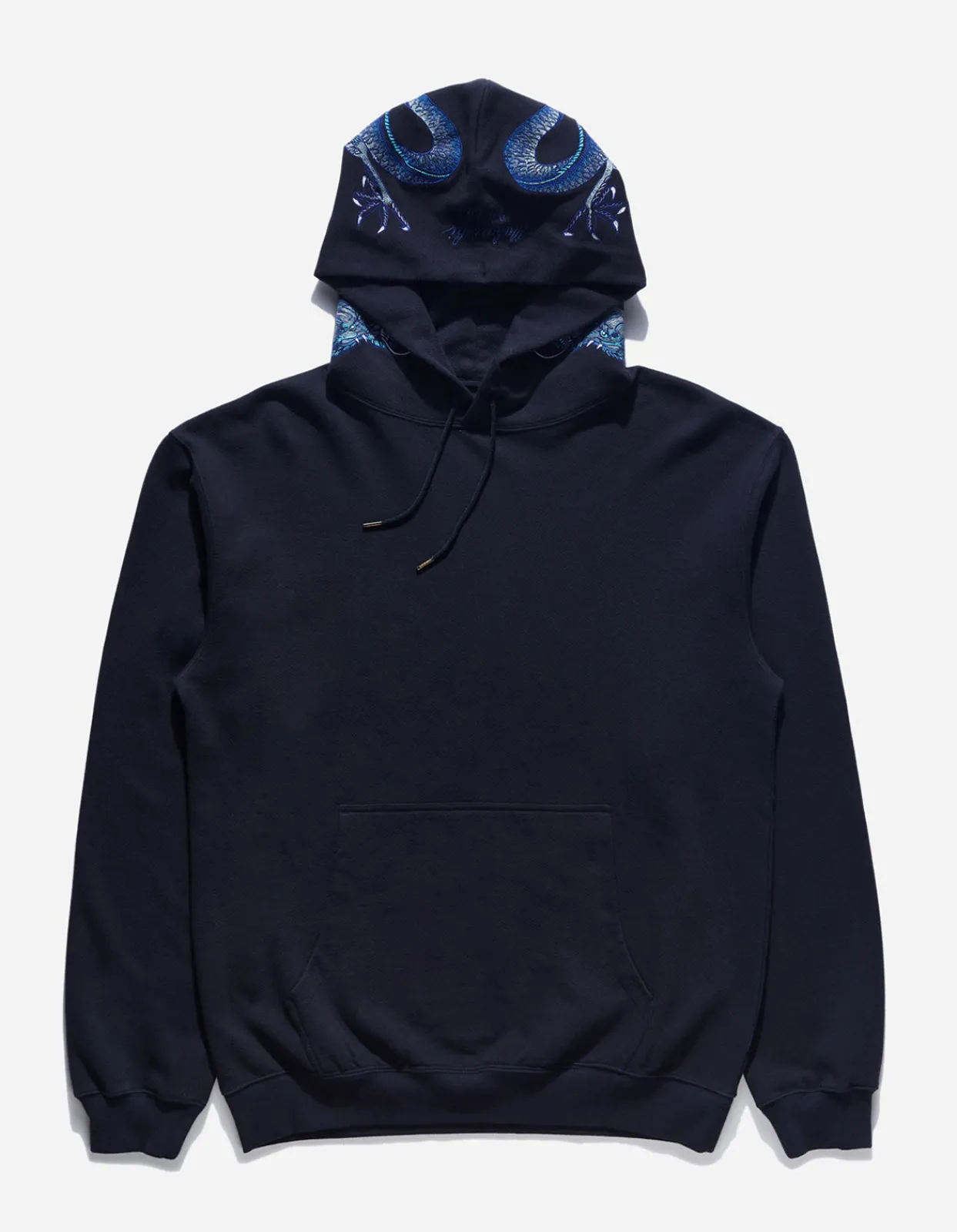 Hooded Sweats*Maharishi 4212 Dragon Embroidered Hooded Sweat Navy Blue