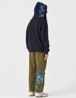 Hooded Sweats*Maharishi 4212 Dragon Embroidered Hooded Sweat Navy Blue