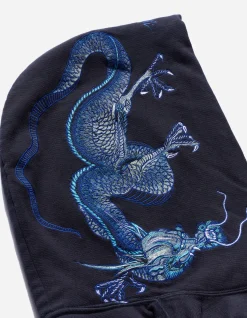 Hooded Sweats*Maharishi 4212 Dragon Embroidered Hooded Sweat Navy Blue