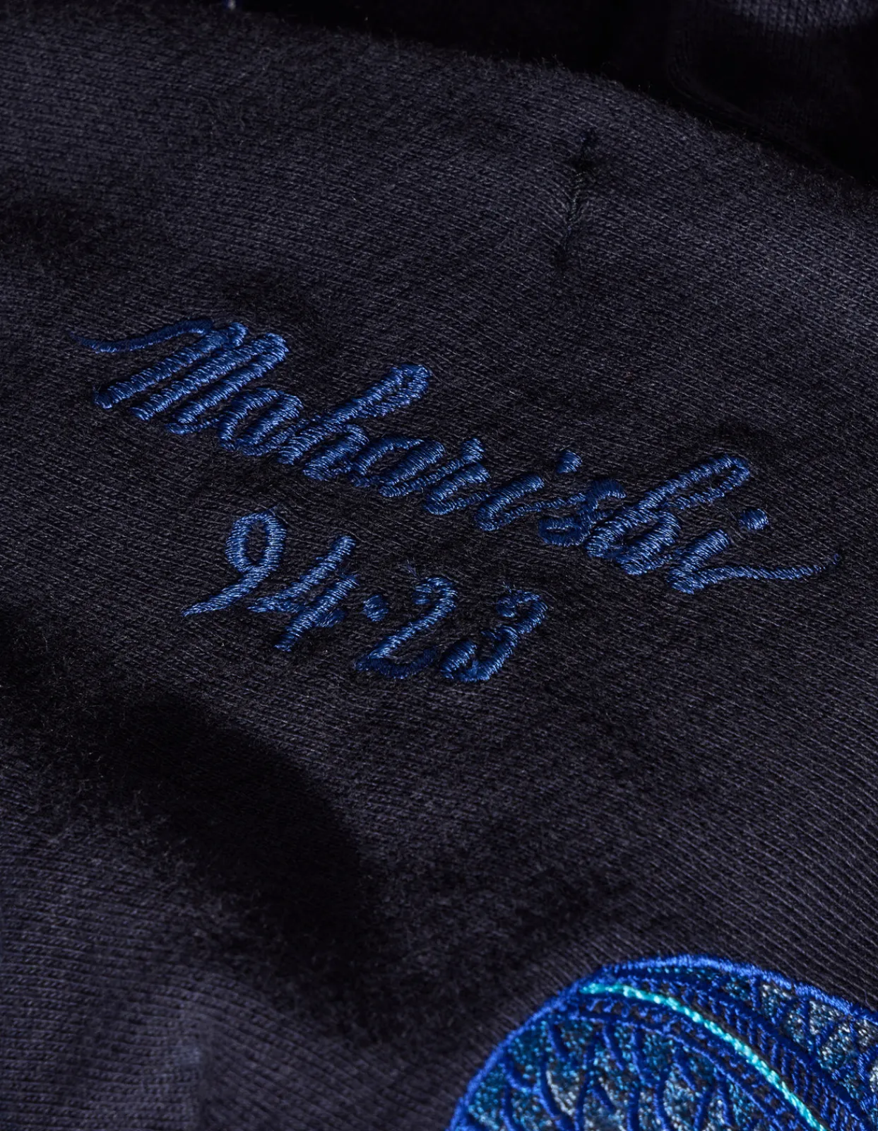 Hooded Sweats*Maharishi 4212 Dragon Embroidered Hooded Sweat Navy Blue