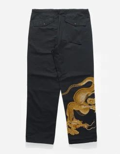 Original Snopants*Maharishi 4215 Dragon Embroidered Straight Snopants® Golden Black