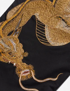 Original Snopants*Maharishi 4215 Dragon Embroidered Straight Snopants® Golden Black