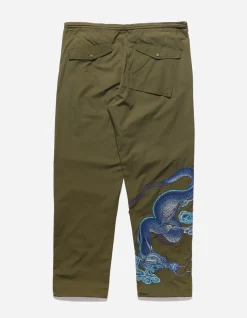 Original Snopants*Maharishi 4215 Dragon Embroidered Straight Snopants® Olive Og-107F