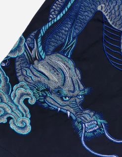 Original Snopants*Maharishi 4215 Dragon Embroidered Straight Snopants® Navy Blue