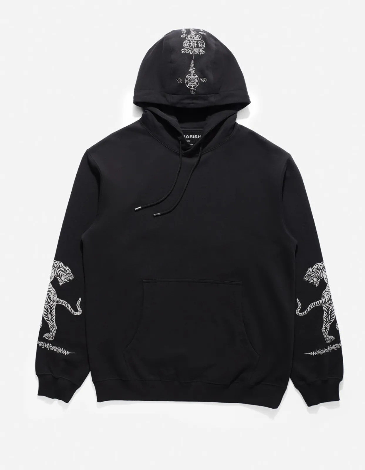 Hooded Sweats*Maharishi 4280 Duelling Tigers Embroidered Hooded Sweat Black