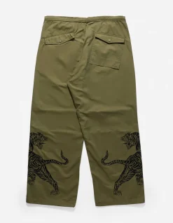 Original Snopants*Maharishi 4282 Duelling Tigers Embroidered Loose Snopants® Olive Og-107F