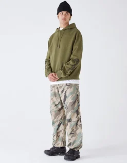Hooded Sweats*Maharishi 4280 Duelling Tigers Embroidered Hooded Sweat Olive Og-107F