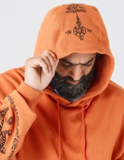 Hooded Sweats*Maharishi 4280 Duelling Tigers Embroidered Hooded Sweat Rust