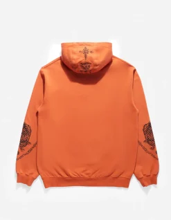 Hooded Sweats*Maharishi 4280 Duelling Tigers Embroidered Hooded Sweat Rust