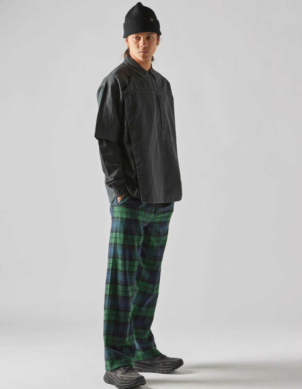 Track Pants*Maharishi 4613 Flannel Track Pants · Loose Fit Black