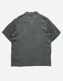 Shirts*Maharishi 4508 Flying Cranes Embroidered Shirt Charcoal