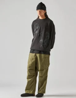Crew Sweats*Maharishi 4505 Flying Peace Cranes Crew Sweat Black