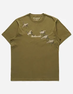 Short Sleeve T-Shirts*Maharishi 4507 Flying Peace Cranes T-Shirt Olive Og-107F