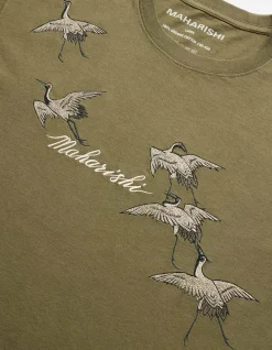 Short Sleeve T-Shirts*Maharishi 4507 Flying Peace Cranes T-Shirt Olive Og-107F