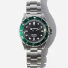 Lifestyle*Maharishi 9500 Green Marine Watch Steel Silver