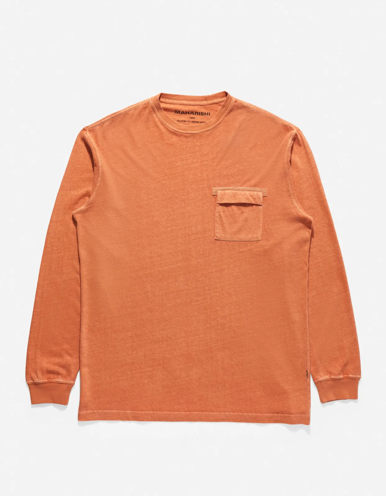 Long Sleeve T-Shirts*Maharishi 8010 Hemp Organic L/S Pocket T-Shirt Rust