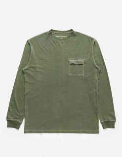 Long Sleeve T-Shirts*Maharishi 8010 Hemp Organic L/S Pocket T-Shirt Olive Og-107F