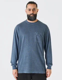Long Sleeve T-Shirts*Maharishi 8010 Hemp Organic L/S Pocket T-Shirt Navy